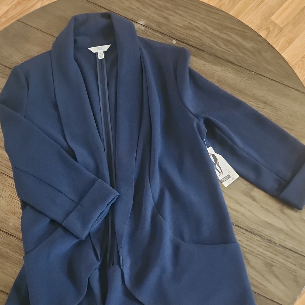Women's Navy Collared Cardigan
